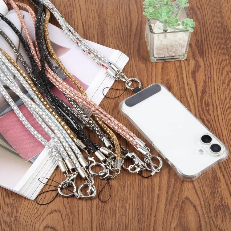 Flashing Square Phone Long Lanyard with Pad(Silver Multicolor) - Image 4