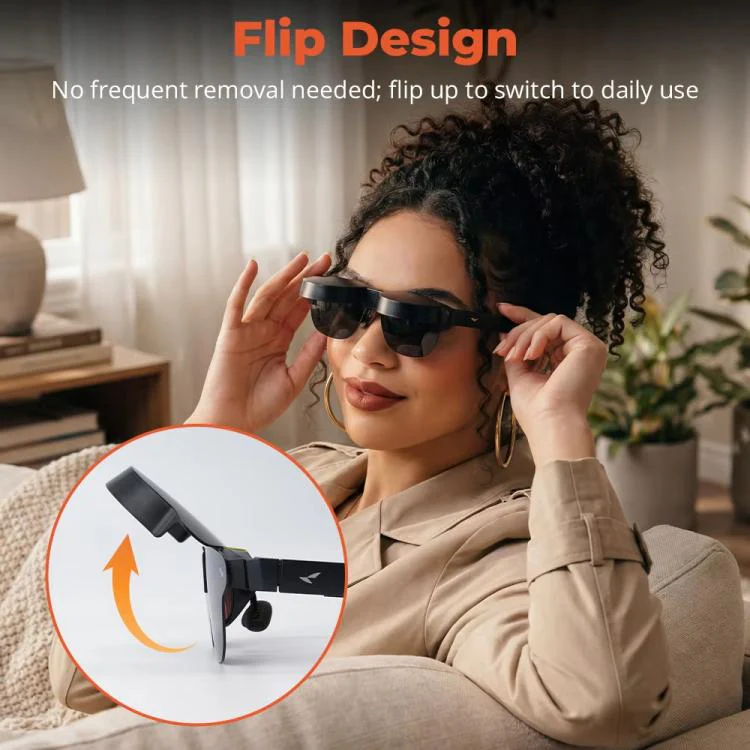Flip-up Light Shield for RayNeo Air 3s/Air 3s Pro/Air 4/Air 4 Pro Ultra-Light AR Glasses Privacy Cover - Image 4