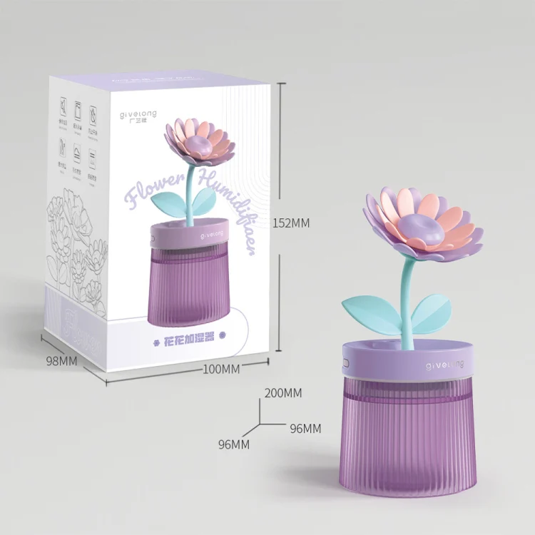 Flower Spray Hhydrating Colorful Atmosphere Light USB Aromatherapy Humidifier, Color: Gardenia Green - Image 3