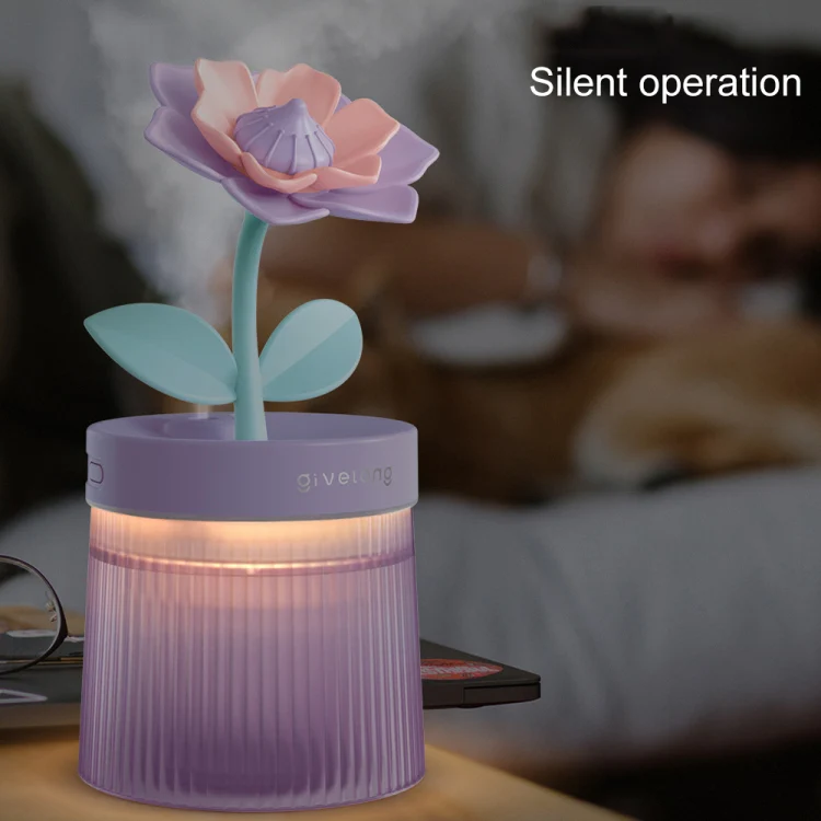Flower Spray Hhydrating Colorful Atmosphere Light USB Aromatherapy Humidifier, Color: Gardenia Green - Image 6