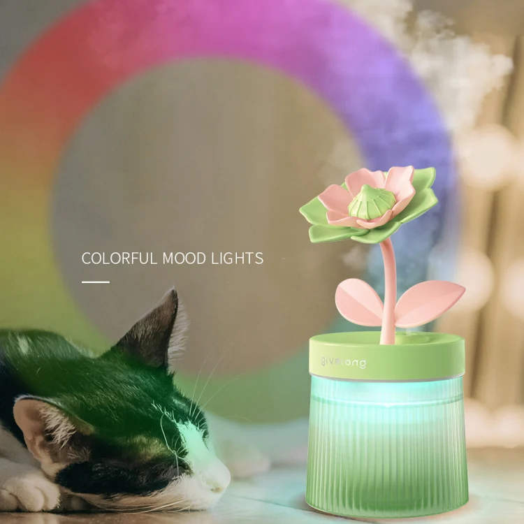 Flower Spray Hhydrating Colorful Atmosphere Light USB Aromatherapy Humidifier, Color: Gardenia Green - Image 7