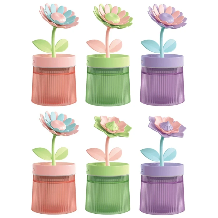 Flower Spray Hhydrating Colorful Atmosphere Light USB Aromatherapy Humidifier, Color: Gardenia Pink - Image 2