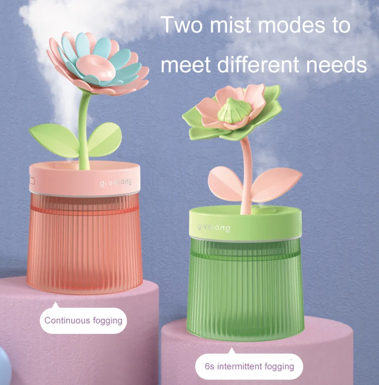 Flower Spray Hhydrating Colorful Atmosphere Light USB Aromatherapy Humidifier, Color: Gardenia Purple - Image 5