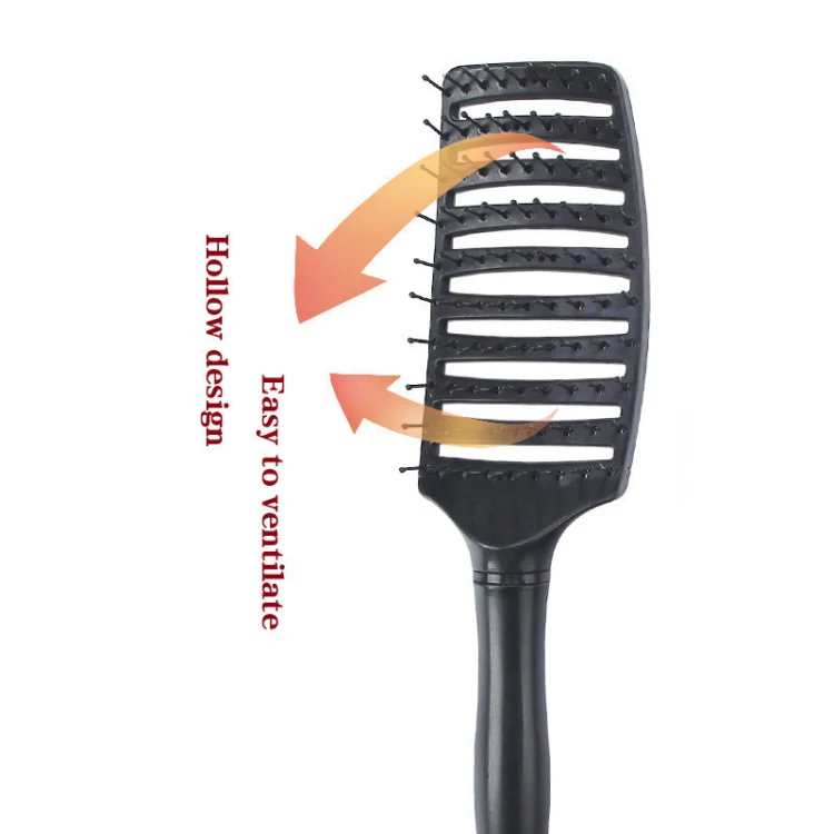 Fluffy Rib Comb Massage Comb(Pink Round Handle) - Image 4