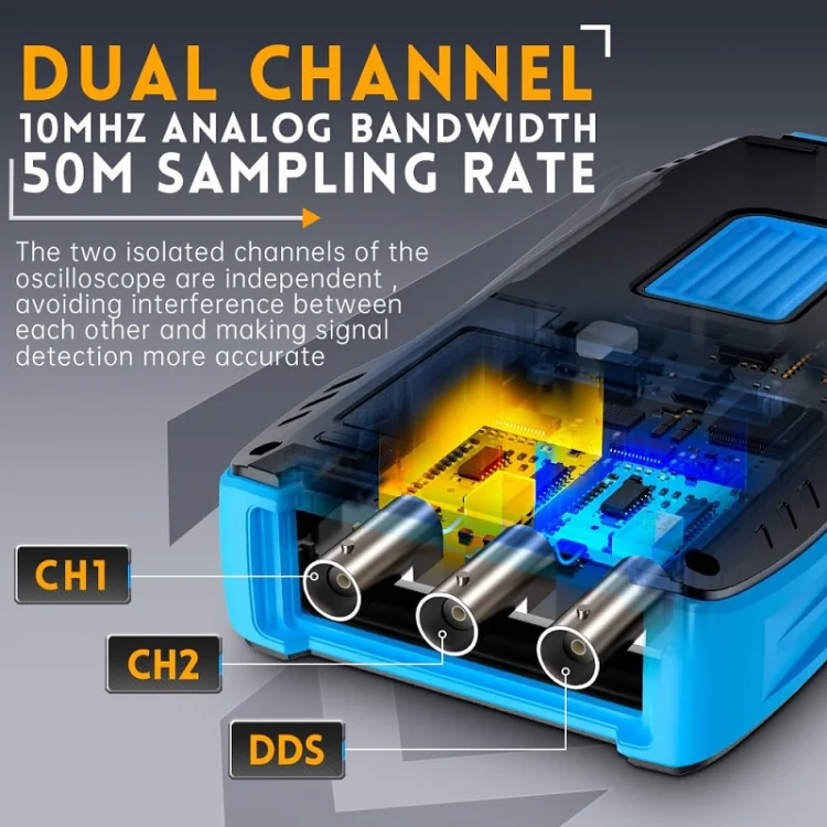 FNIRSI 3 In 1 Handheld Digital Oscilloscope Dual-Channel Multimeter, Specification: Standard - Image 6
