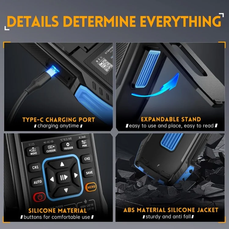 FNIRSI 3 In 1 Handheld Digital Oscilloscope Dual-Channel Multimeter, Specification: Upgrade - Image 5