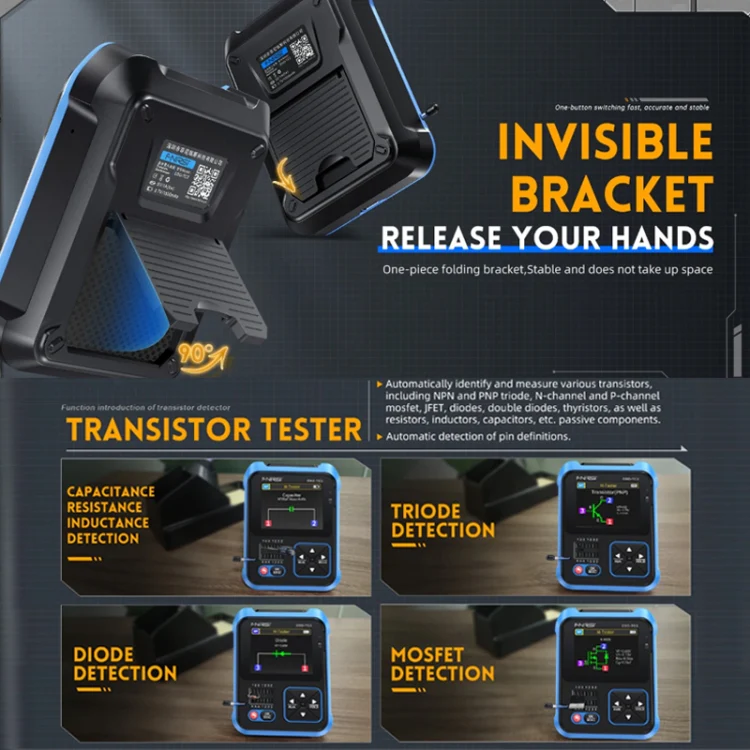 FNIRSI 3 In 1 Handheld Digital Oscilloscope LCR Transistor Tester, Specification: Standard - Image 8
