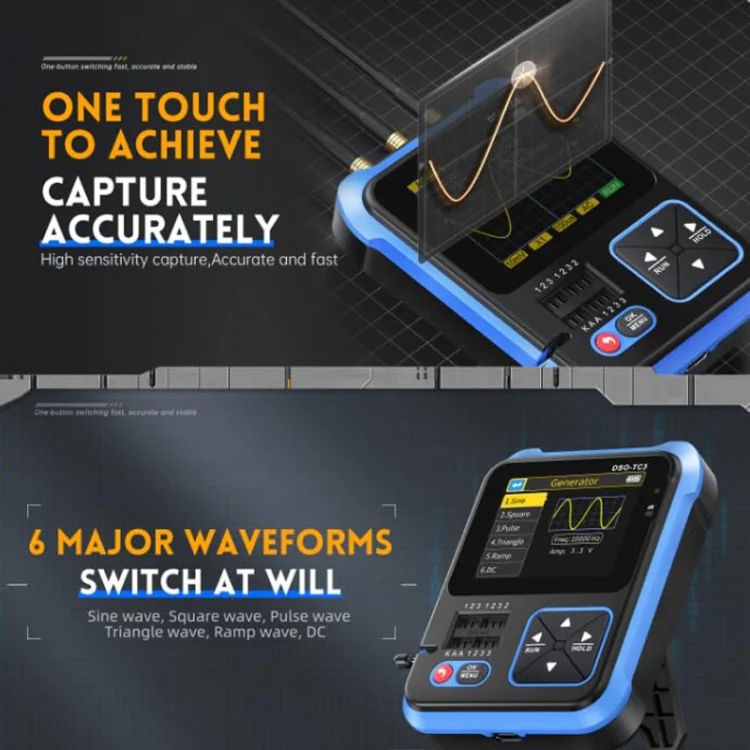 FNIRSI 3 In 1 Handheld Digital Oscilloscope LCR Transistor Tester, Specification: Upgrade - Image 6