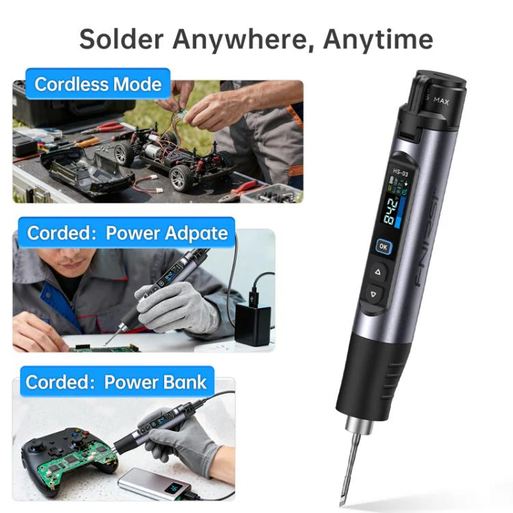 FNIRSI HS-03 0.96 Inch Screen Wireless Constant Temperature Electric Soldering Iron Mini Repair Soldering Iron Tool Kit - Image 10