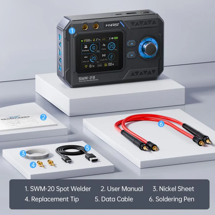 FNIRSI SWM-20 2.4 Inch Color Screen Handheld Dual Pulse Spot Welder With Welding Pen - Image 11