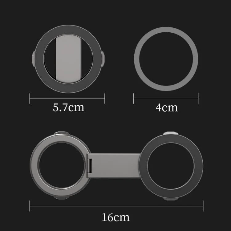 Foldable Double-sided Magnetic Phone Holder Gym Car Universal Stand, Spec: Mirror Type Black - Image 9