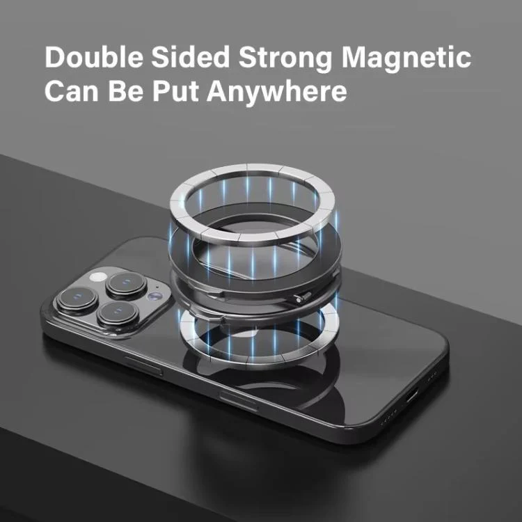 Foldable Double-sided Magnetic Phone Holder Gym Car Universal Stand, Spec: Mirror Type Silver - Image 5