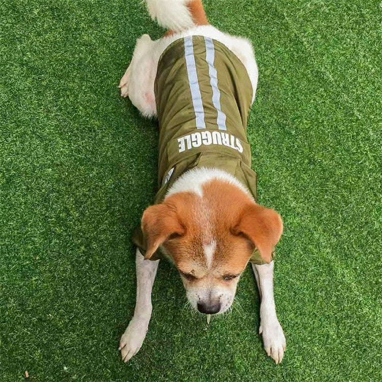 Foldable Reflective Stripe Hooded Pet Raincoat Dog Waterproof Clothing, Size:XXL(Dark Green) - Image 3