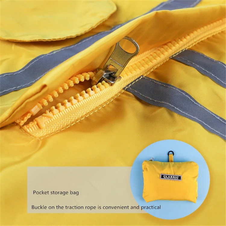 Foldable Reflective Stripe Hooded Pet Raincoat Dog Waterproof Clothing, Size:XXL(Dark Green) - Image 5