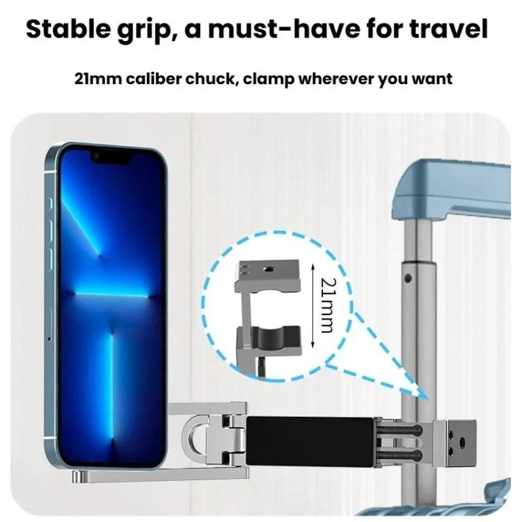 Foldable Ultra-Thin Desktop Phone Magnetic Stand Portable Tripod Phone Mount(Blue) - Image 5