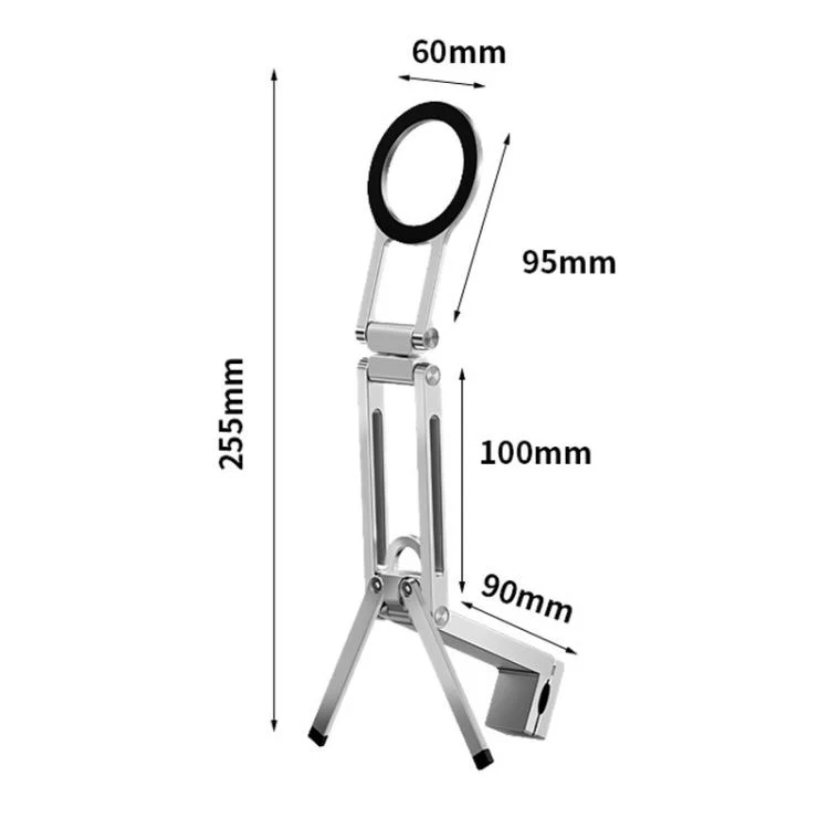 Foldable Ultra-Thin Desktop Phone Magnetic Stand Portable Tripod Phone Mount(Gray) - Image 9