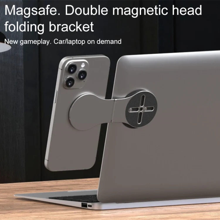 Folding Magnetic Desktop Phone Holder(Black) - Image 2