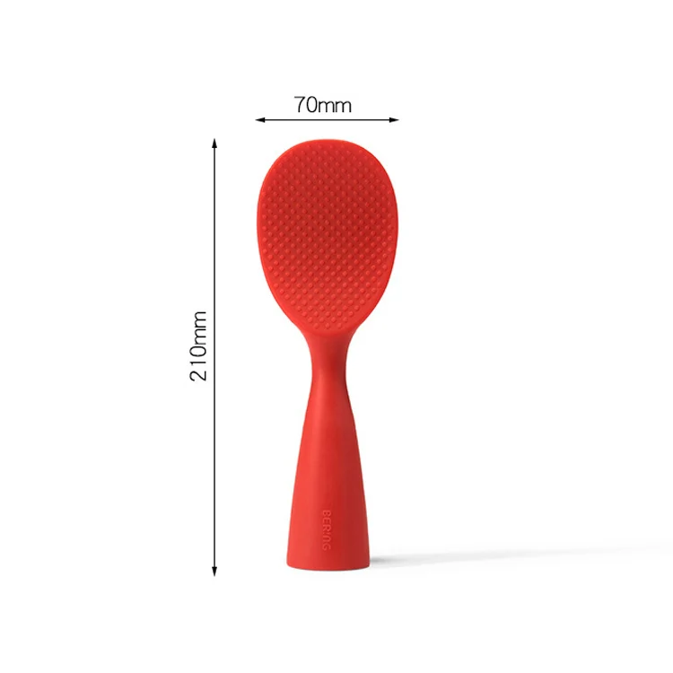 Food Grade Silicone High Temperature Resistant Rice Spoon(Red) - Image 2