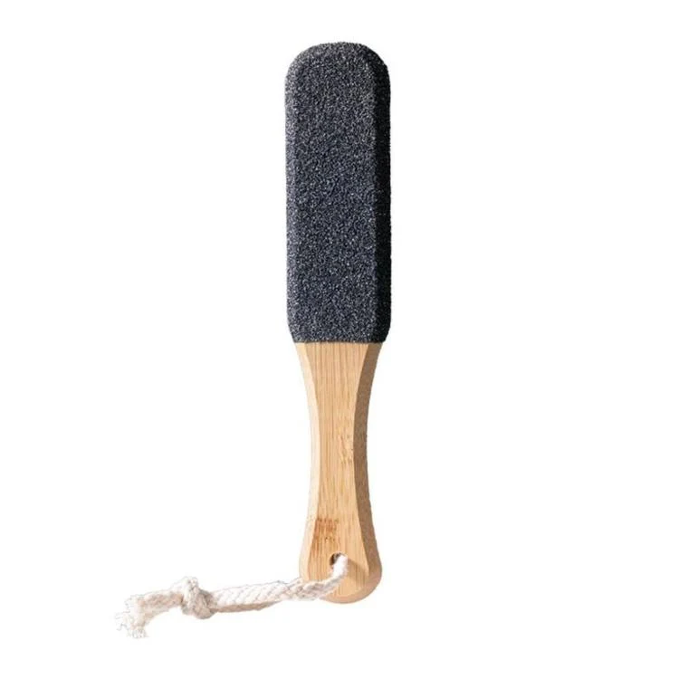Foot File Callus Remover For Feet  5-Sided Silicon Carbide Pumice Stone With Ergonomic Bamboo Handle(Black) - Image 2