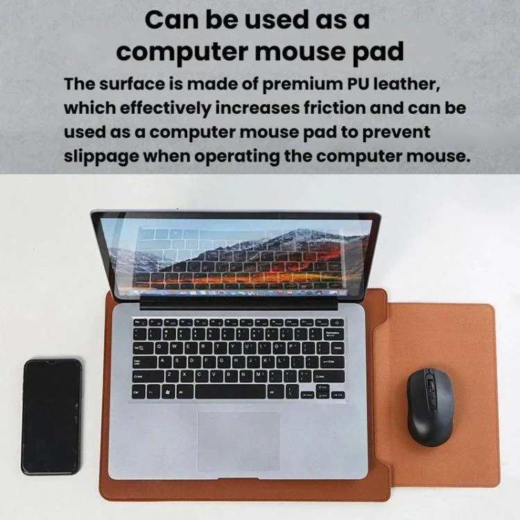 For 15-16 inch Laptop Sleeve With Stand Function Shockproof Laptop Bag(Grey) - Image 3