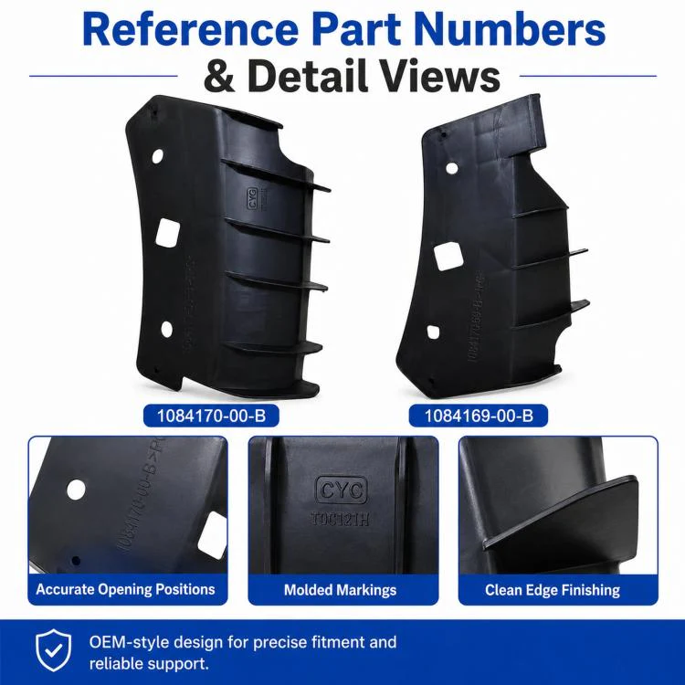 For 2017-2023 Tesla Model 3 Radiator Bracket Cover Plate 31084170-00-B / 1084169-00-B(Right) - Image 3