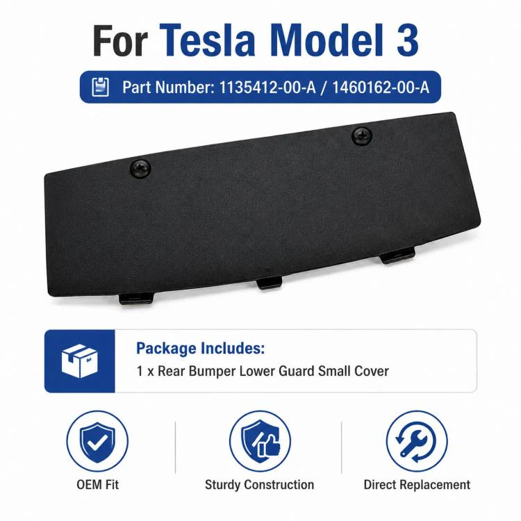 For 2017-2023 Tesla Model 3 Rear Bumper Underbody Cover 1135412-00-A / 1460162-00-A - Image 4