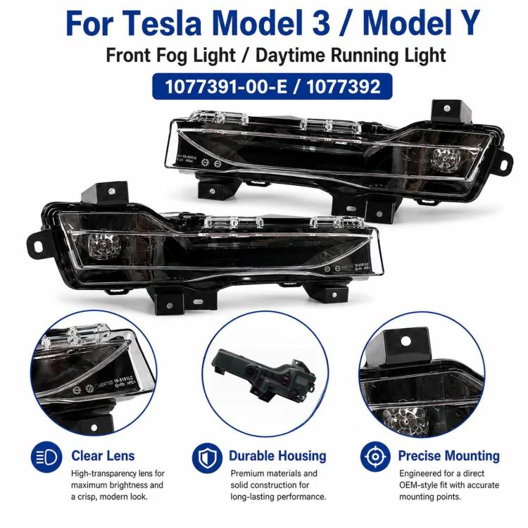 For 2017-2023 Tesla Model 3/Y Front Fog Lights 1077391-00-E / 1077392, Specification: Left - Image 3