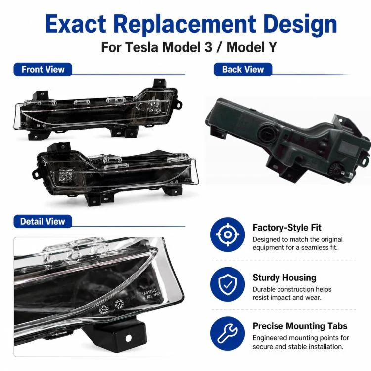 For 2017-2023 Tesla Model 3/Y Front Fog Lights 1077391-00-E / 1077392, Specification: Right - Image 5