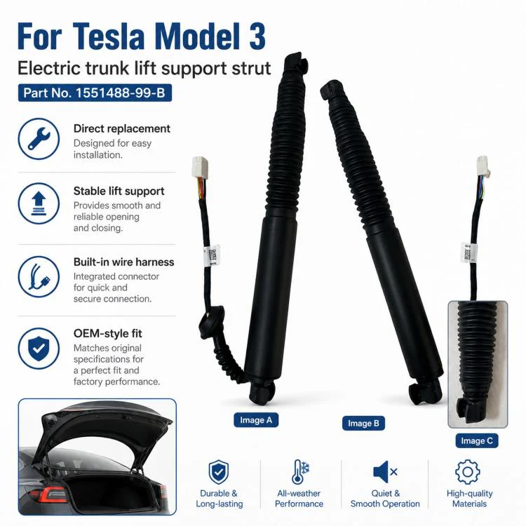 For 2021-2023 Tesla Model 3 Electric Tailgate Support 1551488-99-B - Image 3