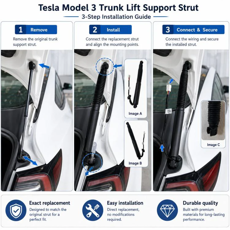 For 2021-2023 Tesla Model 3 Electric Tailgate Support 1551488-99-B - Image 5