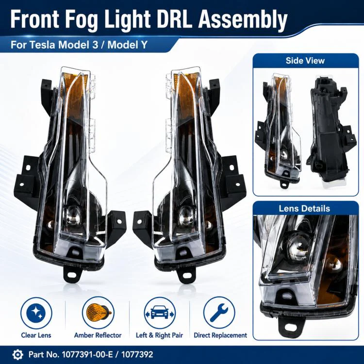 For 2021-2023 Tesla Model 3 / Y US Front Fog Lights Daytime Running Lights 1077391-00-E / 1077392, Specification: Right - Image 5