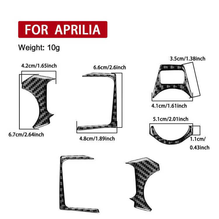 For 2021-2024 Aprilia RS 660 6pcs /Set Car Interior Decoration Sticker(Red) - Image 3