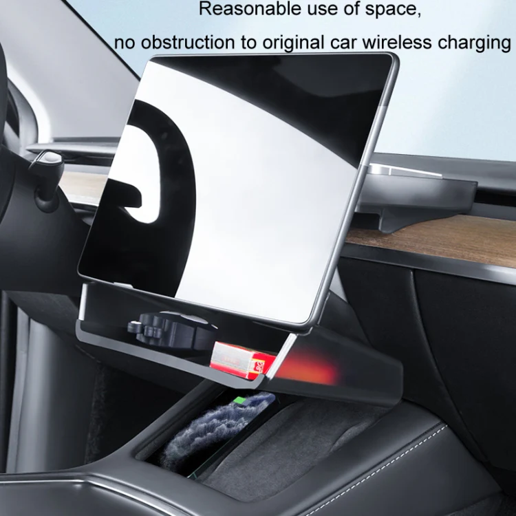For 2024 Tesla Model 3 Screen Storage Box, Color: Translucent Black + Black - Image 4