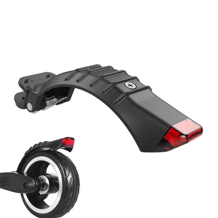 For 5 inch / 5.5 inch / 6.5 inch Electric Scooter Carbon Fiber Aluminum Alloy Rear Fender with LED Tail Light(Black)