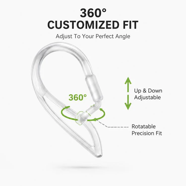 For AirPods 3/2/1 & Pro 3/2/1 XDcase 3 Pairs Soft Rubber Anti-slip Sports Ear Hooks(Black) - Image 6