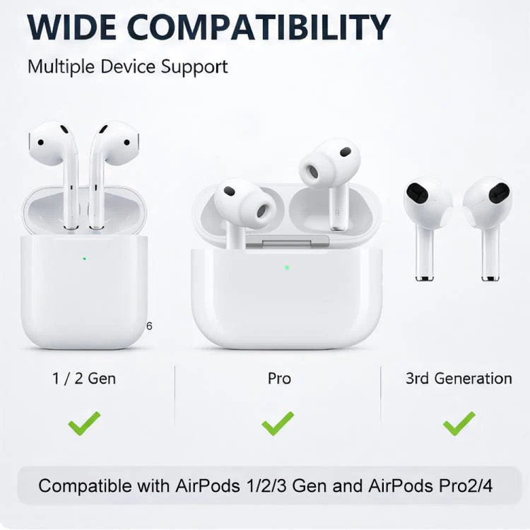 For AirPods 3/2/1 & Pro 3/2/1 XDcase 3 Pairs Soft Rubber Anti-slip Sports Ear Hooks(Black White Transparent) - Image 3