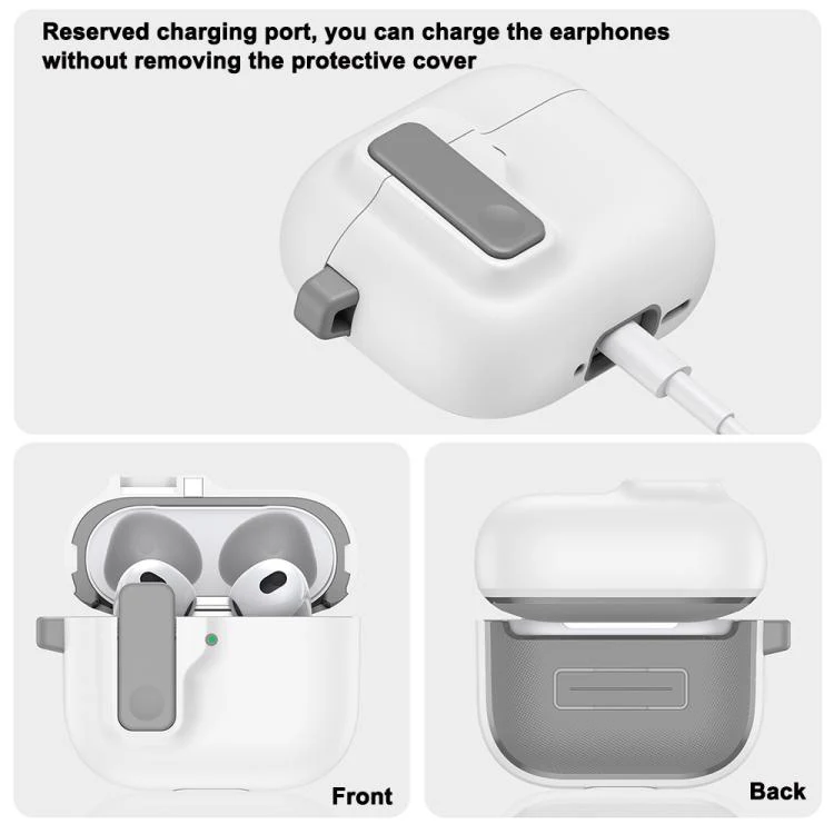 For AirPods 3 Automatic Switch Lock Bluetooth Earphone Shockproof Protective Case(White) - Image 5