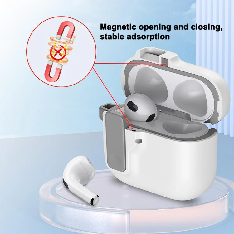 For AirPods 3 Automatic Switch Lock Bluetooth Earphone Shockproof Protective Case(White) - Image 6