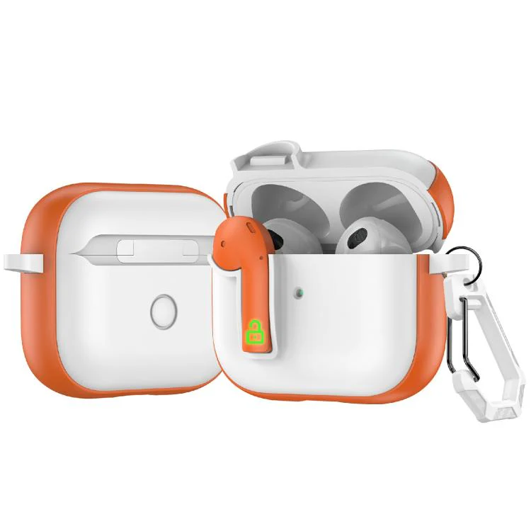 For AirPods 3 Colorful Lock Earphones Protective Case(Orange)