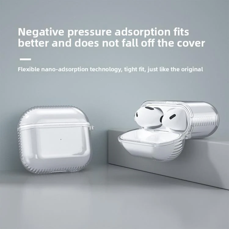 For Airpods 3 Corrugated Shockproof Air-Cushioned Earphone Protective Cover(Transparent Black) - Image 5