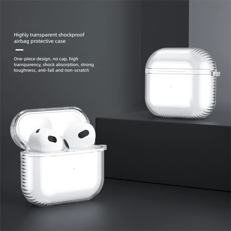 For Airpods 3 Corrugated Shockproof Air-Cushioned Earphone Protective Cover(Transparent Green) - Image 4