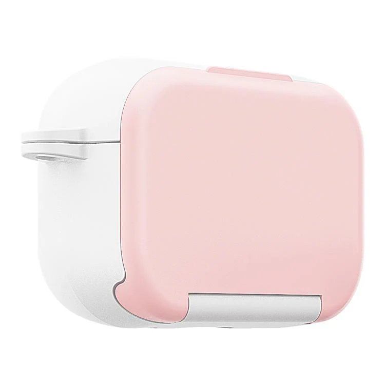 For AirPods 3 Mirror Stand Silicone Earphones Protective Case(Pink)