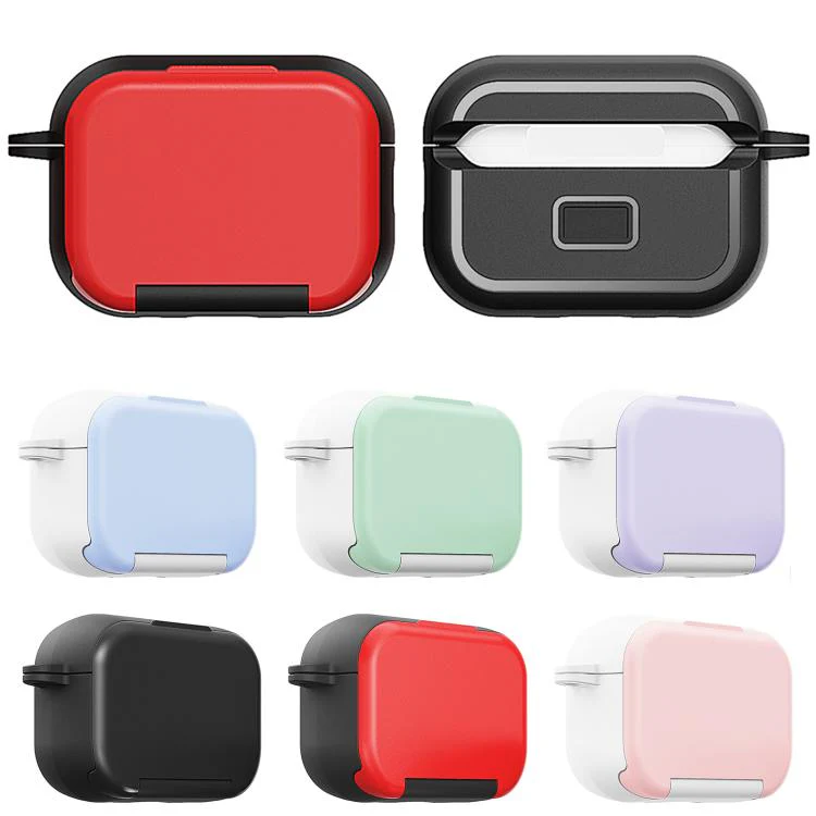 For AirPods 3 Mirror Stand Silicone Earphones Protective Case(Pink) - Image 3