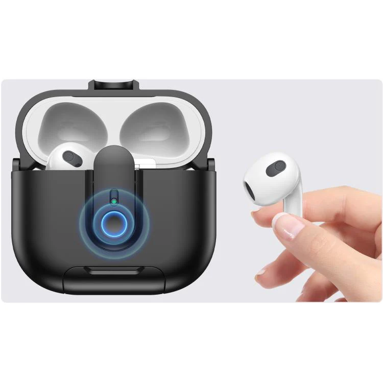 For AirPods 3 One-piece Holder Wireless Earphones Case with Lanyard(Army Green) - Image 4