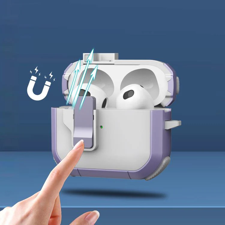 For AirPods 3 Starship Wireless Earphones Case with Magnetic Switch(White) - Image 4