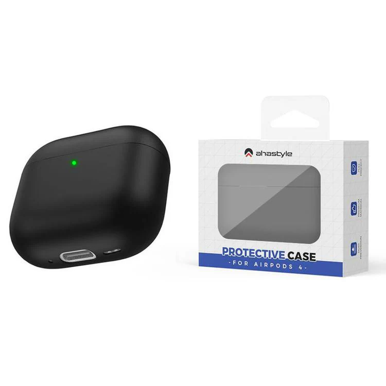 For AirPods 4 AhaStyle WG172 Shockproof Dustproof Silicone Earphone Case(Black) - Image 7