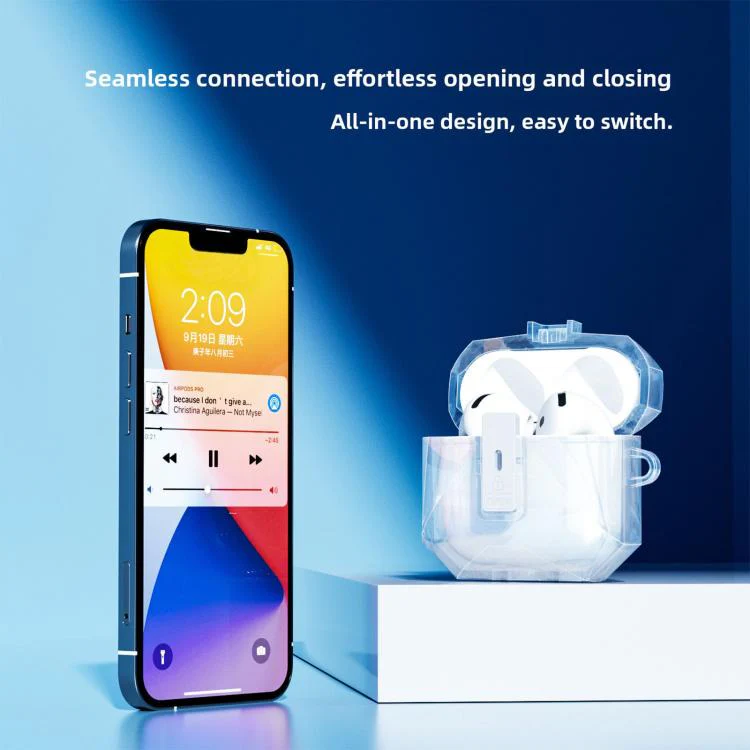 For Airpods 4 Automatic Flip-Top Magnetic Transparent Protective Cover(Transparent) - Image 5