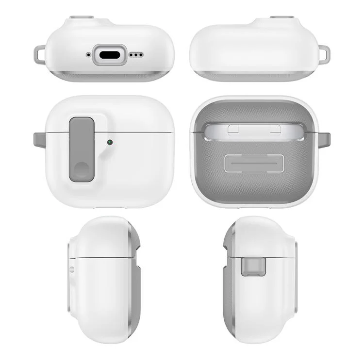 For AirPods 4 XDcase Armor Full-body Earphone Case with Hook & Security Lock(Grey) - Image 3