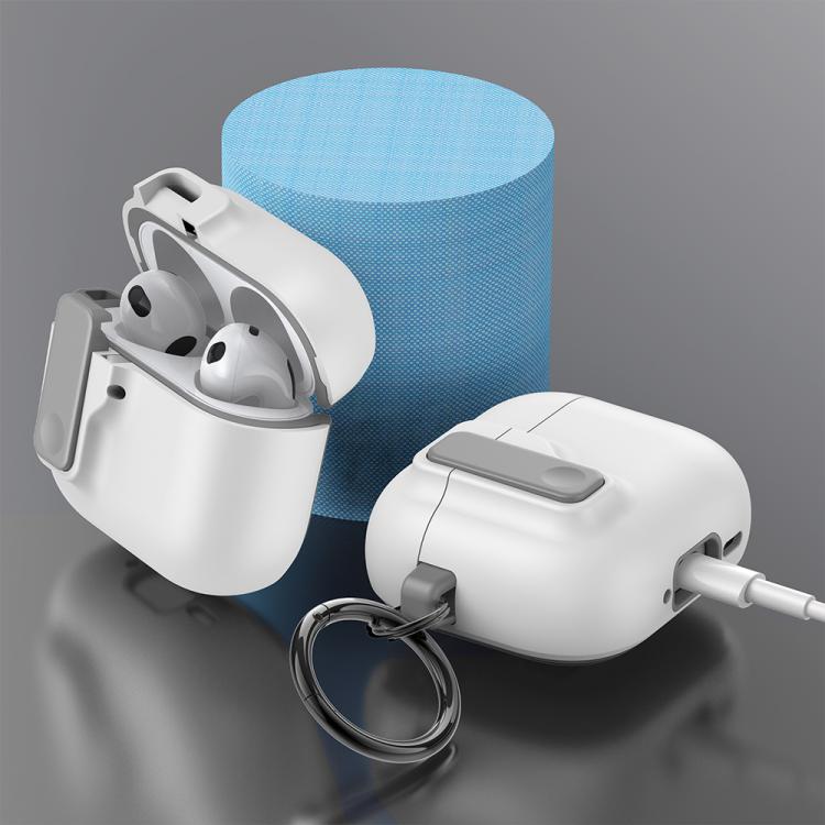 For AirPods 4 XDcase Armor Full-body Earphone Case with Hook & Security Lock(Mint Green) - Image 7