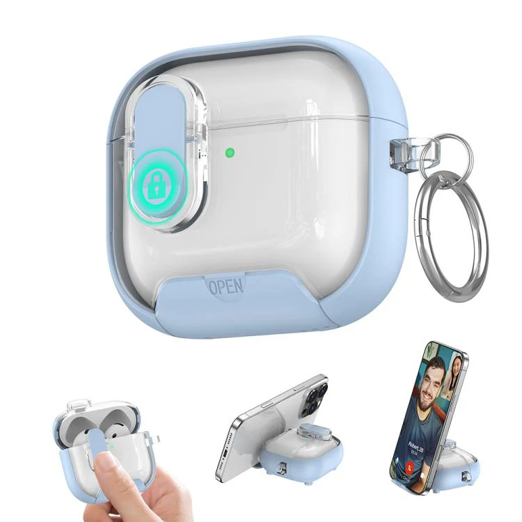 For AirPods 4 XDcase Starlink Series Magnetic Earphone Case with Holder & Security Lock(Blue) - Image 2